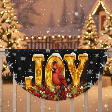 Discover Cardinal Christmas Joy To The World Non-Pleated Fan Flag  3-Day Shipping