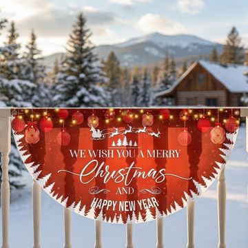 Discover We Wish You A Merry Christmas And Happy New Year Non-Pleated Fan Flag