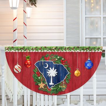 Discover South Carolina Christmas Non-Pleated Fan Flag