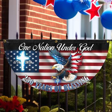 Discover One Nation Under God Flag, 250 Years of Blessing Eagle Fan Flag