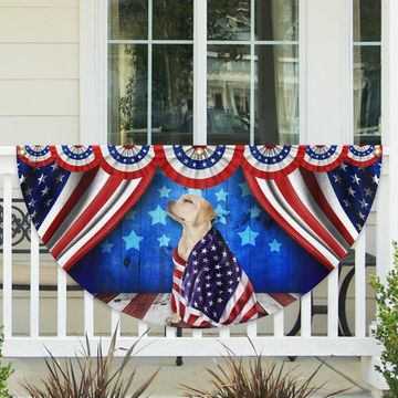 Discover Flagwix American Flag - Patriotic Dog Yellow Labrador Retriever American Non-Pleated Fan Flag Wrapped in Glory TPT1634FLv1