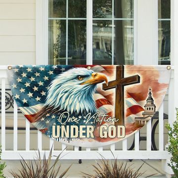 Discover One Nation Under God Patriotic Eagle Non-Pleated Fan Flag