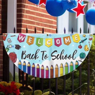 Discover Welcome Back To school Non-Pleated Fan Flag
