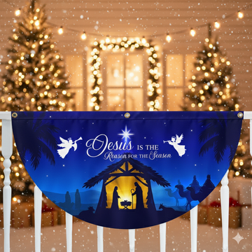 Discover Jesus Is the Reason for the Season Fan Flag - Non-Pleated Christmas Décor  - 3-Day Shipping