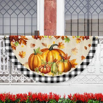 Discover Fall Pumpkins Harvest Happy Fall Y'all Non-Pleated Fan Flag
