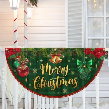 Discover Merry Christmas Winter Holiday Decorations Non-Pleated Fan Flag