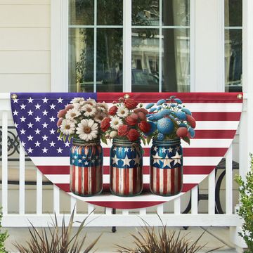 Discover Flagwix American Flag - 4th Of july Patriotic Flowers Non-Pleated Fan Flag