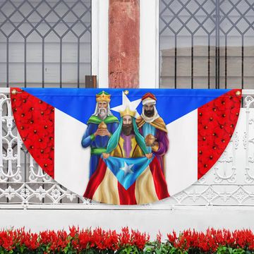 Discover Three Kings Puerto Rico Non-Pleated Fan Flag