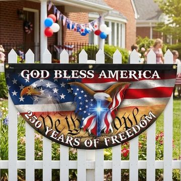 Discover 250 Years God Bless America Flag, Patriotic 1776 2026 Freedom Fan Flag