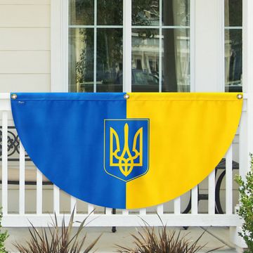 Discover Stand With Ukraine Support Ukraine Non-Pleated Fan Flag