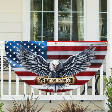 Discover One Nation Under God Patriotic Eagle Non-Pleated Fan Flag