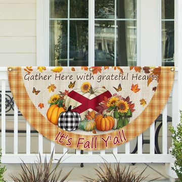 Discover Fall Alabama Flag It's Fall Y'all Halloween Pumpkin Thanksgiving Non-Pleated Fan Flag TPT2188FLv2