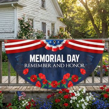 Discover Memorial Day Flag Remember And Honor Non-Pleated Fan Flag