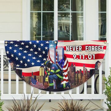 Discover Never Forget September 11 Patriot Day 911 Non-Pleated Fan Flag