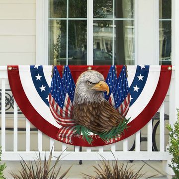 Discover Patriotic Eagle American Non-Pleated Fan Flag