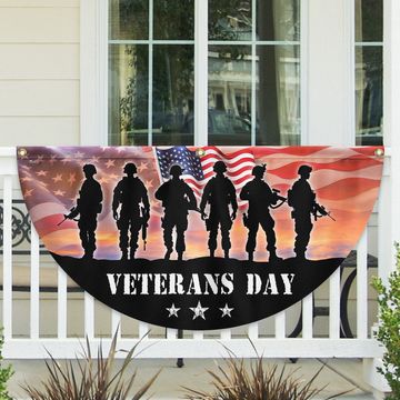 Discover Veterans Day Honoring All Who Served Non-Pleated Fan Flag