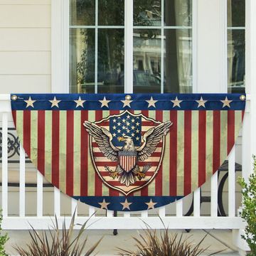 Discover Patriotic Eagle American Non-Pleated Fan Flag