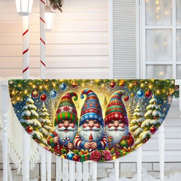 Discover Christmas Gnomes Holidays Winter Non-Pleated Fan Flag