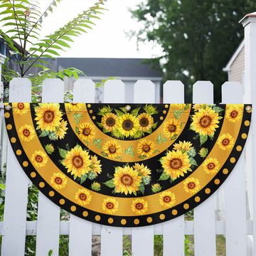 Discover Sunflower Hippie Welcome Non-Pleated Fan Flag