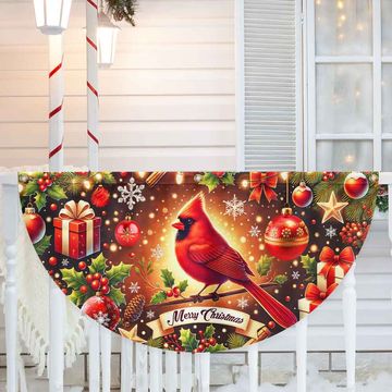 Discover Cardinal Merry Christmas Non-Pleated Fan Flag