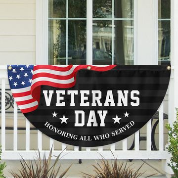 Discover Veterans Day Honoring All Who Served Non-Pleated Fan Flag