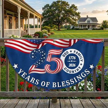 Discover Patriotic American Flag God Family Country, 250 Years of Blessings Fan Flag Decor