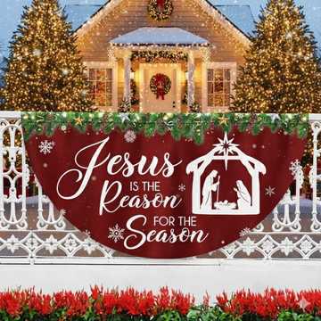 Discover Jesus Is The Reason For The Season Christmas Non-Pleated Fan Flag