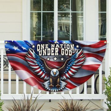 Discover One Nation Under God Patriotic Eagle Non-Pleated Fan Flag