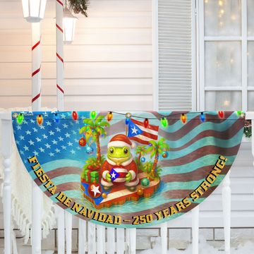 Discover Puerto Rico Christmas Fan Flag – Fiesta De Navidad 250 Years Strong