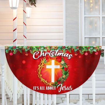 Discover Christmas It's All About Jesus Non-Pleated Fan Flag