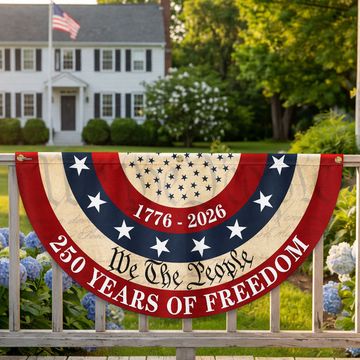Discover Patriotic We The People American Fan Flag, 250 Years of Freedom 1776 2026 Flag Decor