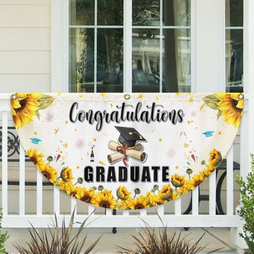 Discover Congratulations Graduate Non-Pleated Fan Flag