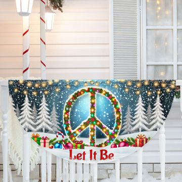 Discover Hippie Christmas Let It be Non-Pleated Fan Flag