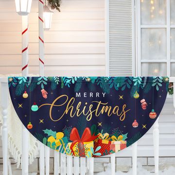 Discover Merry Christmas Non-Pleated Fan Flag