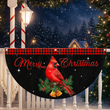 Discover Cardinal Merry Christmas Fan Flag - Holiday Gift & Festive Home Décor, Non-Pleated  - 3-Day Shipping