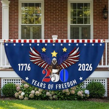 Discover 250 Years of Freedom Semiquincentennial American Eagle Patriotic Fan Flag