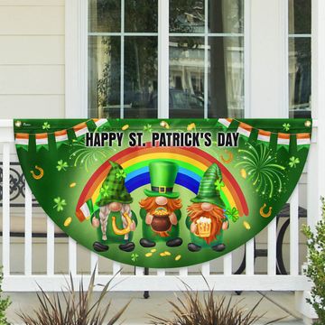 Discover Irish Gnomes Happy St. Patrick's Day Irish Non-Pleated Fan Flag