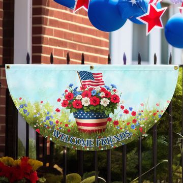 Discover Flagwix American Flag - Welcome Friends 4th of july Non-Pleated Fan Flag