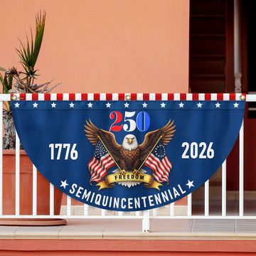 Discover Patriotic American Flag, 250 Years of Freedom 1776 2026 Fan Flag