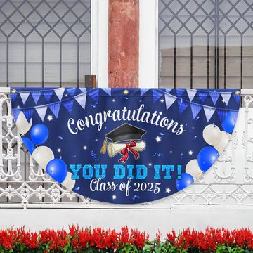 Discover Congratulations You Did It, Happy Graduation 2025 Non-Pleated Fan Flag