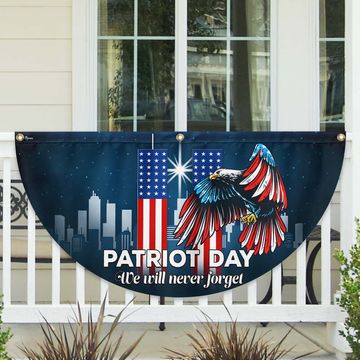 Discover Patriot Day 9/11 Eagle We Will Never Forget Non-Pleated Fan Flag
