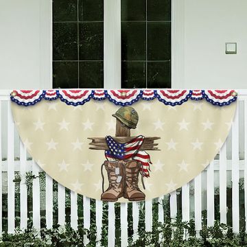 Discover Memorial Day Veteran Patriotic Non-Pleated Fan Flag