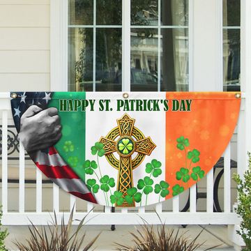 Discover Irish Shamrock Cross Flag | Happy St. Patrick's Day American Fan Flag