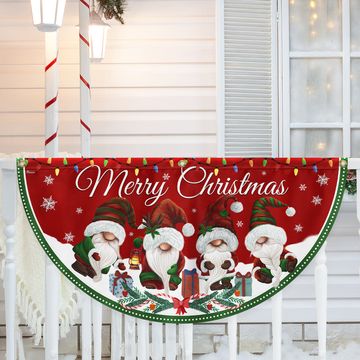 Discover Merry Christmas Gnomes Non-Pleated Fan Flag