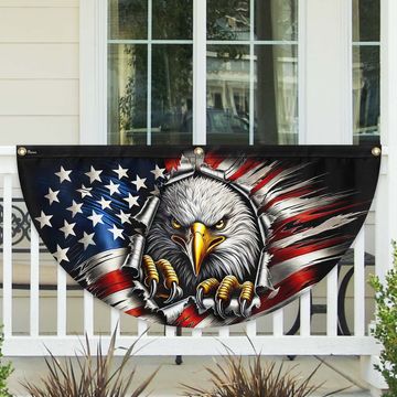Discover Patriotic Eagle American Non-Pleated Fan Flag