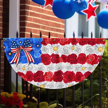 Discover Flagwix American Flag - Floral American Flag Happy 4th Of july Independence Day Non-Pleated Fan Flag