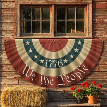 Discover 1776 We The People Patriotic American Flag Bunting 3-Day Shipping