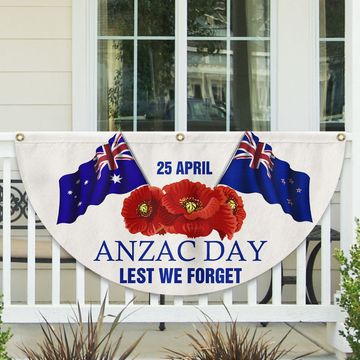 Discover Anzac Day 25 April Lest We Forget Non-Pleated Fan Flag