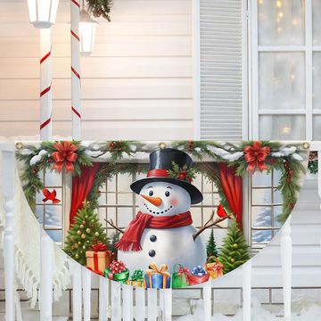 Discover Snowman Merry Christmas Non-Pleated Fan Flag