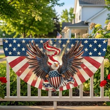 Discover Flagwix American Flag - Patriotic Eagle American Non-Pleated Fan Flag Bunting
